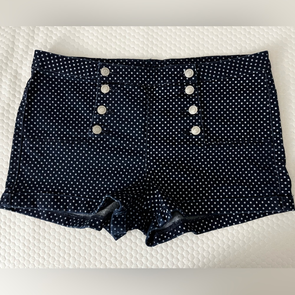Rue21 Navy Polka Dot High Waist Sailor Shorts